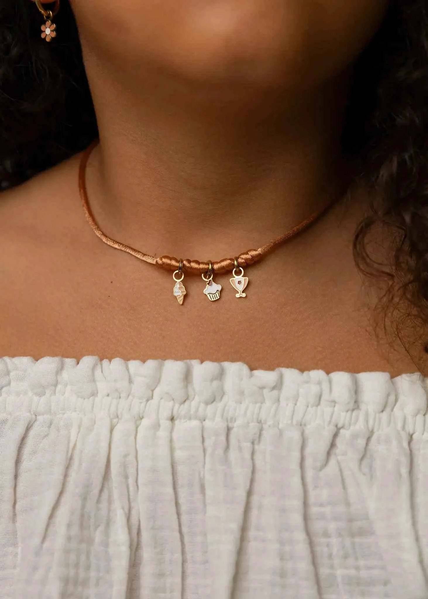 Mrs Ertha | Maak Mijn Ketting Rusted Ketting Voor 3 Bedeltjes