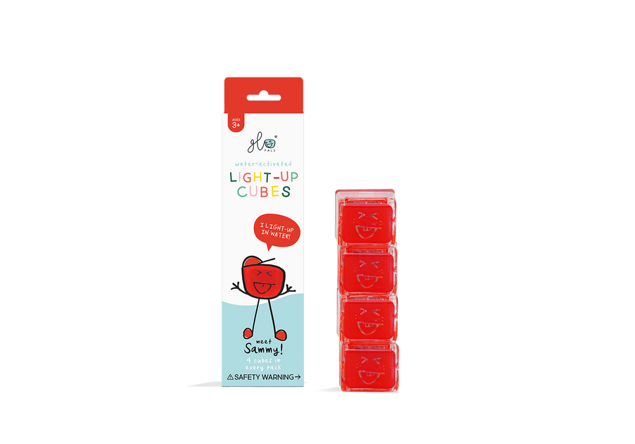 Glo Pals Sammy, Light Up Sensory Cubes, Rood, Kunststof, 4 Stuks