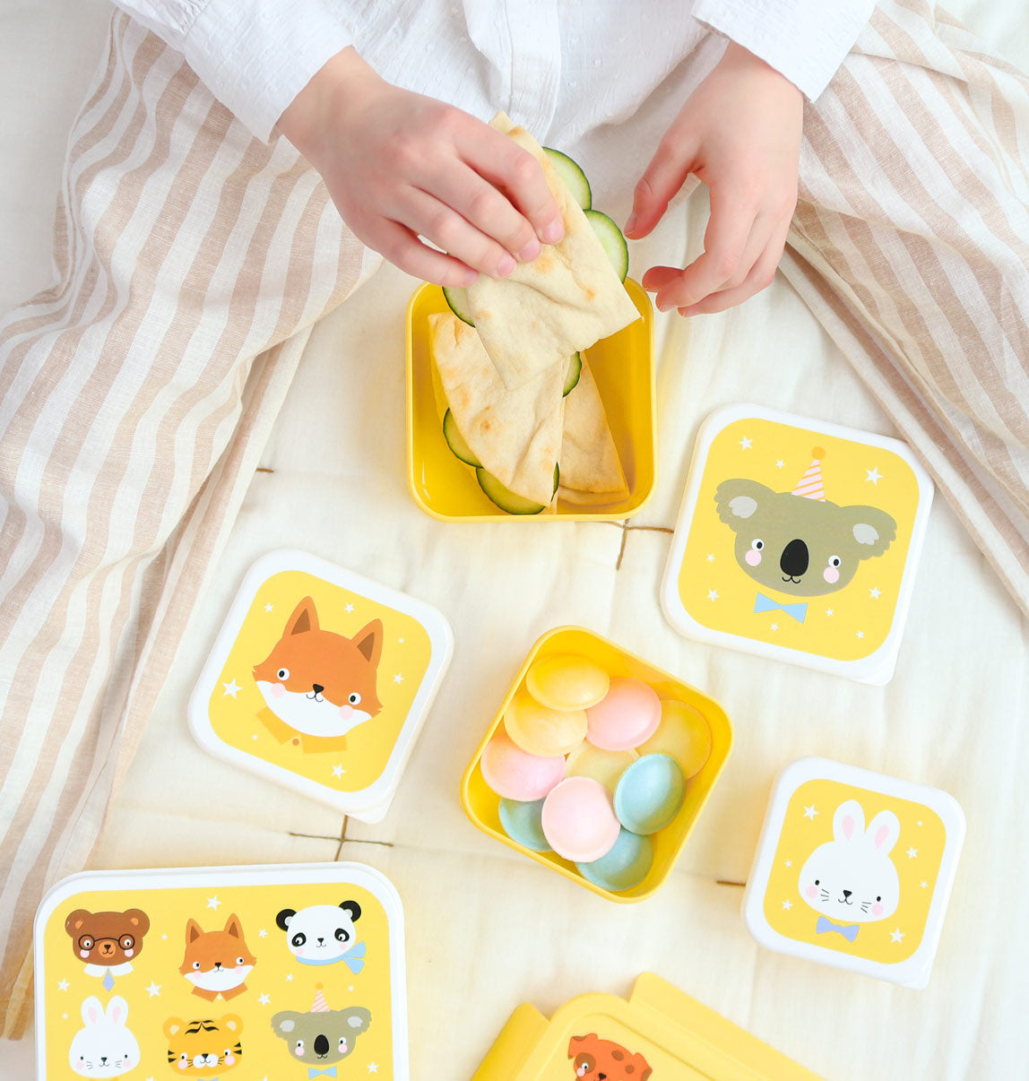 A Little Lovely Company | Lunch & Snack Box Set Dierenvriendjes