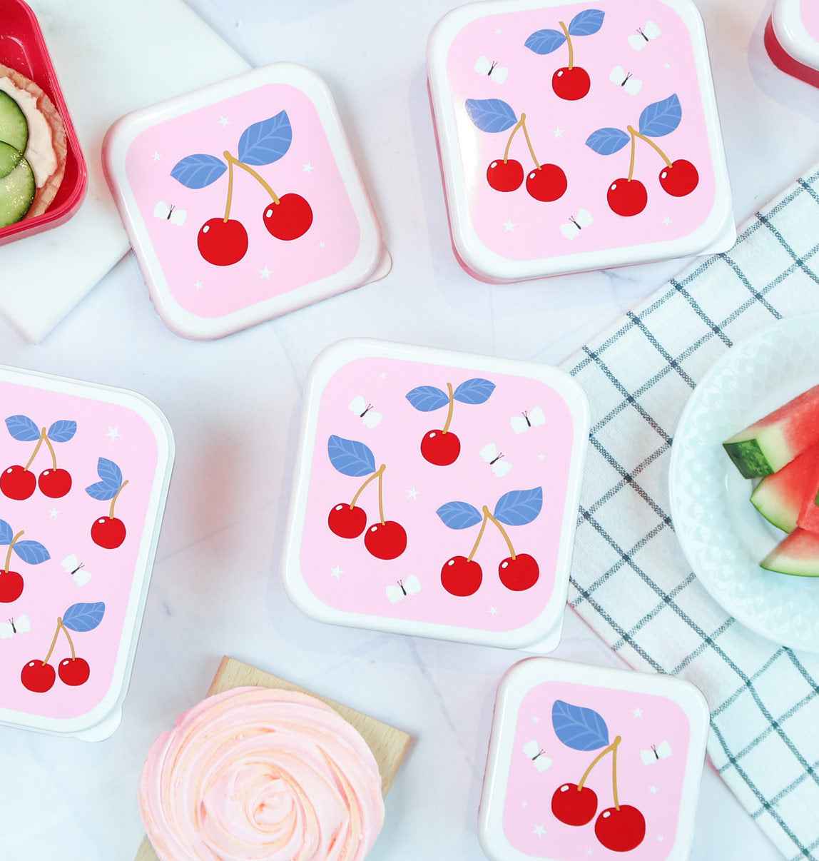 A Little Lovely Company | Cherry Lunch & Snack Box Set