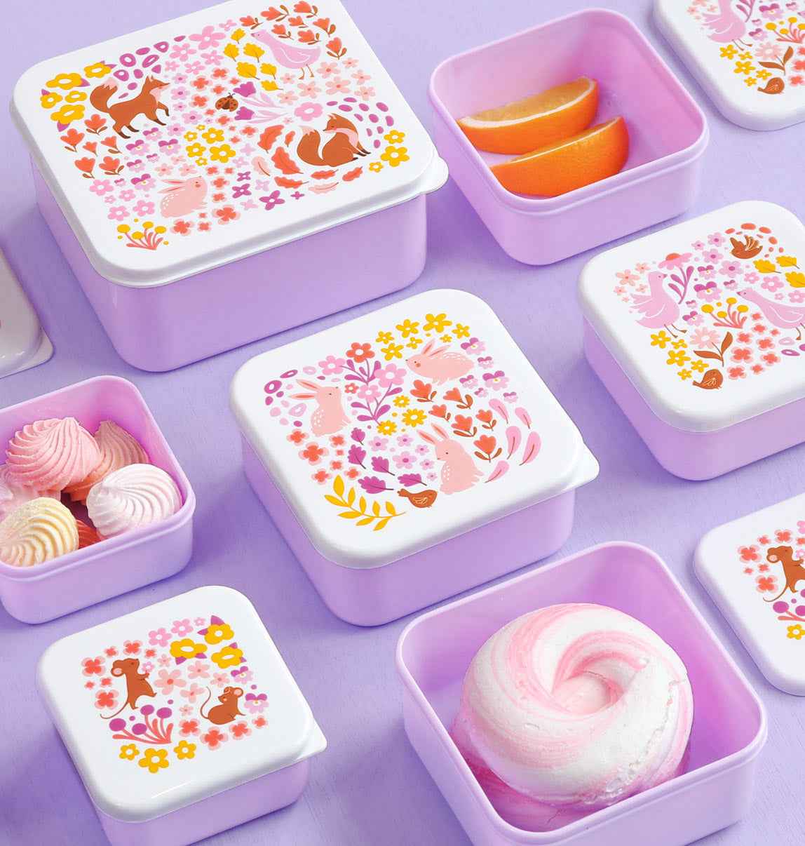 A Little Lovely Company | Lunch & Snack Box Set Bloementuin
