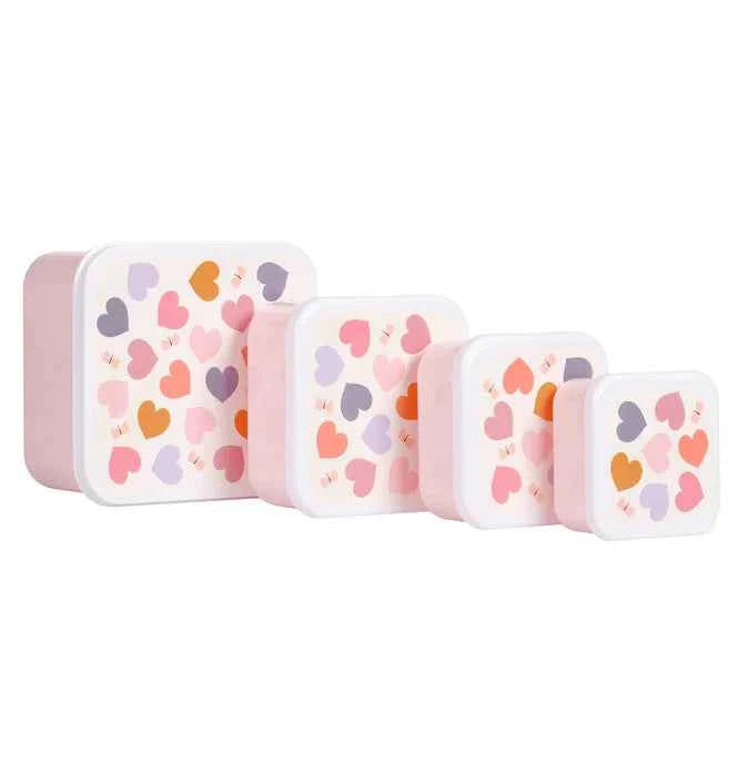A Little Lovely Company | Lunch & Snack Box Set Hearts