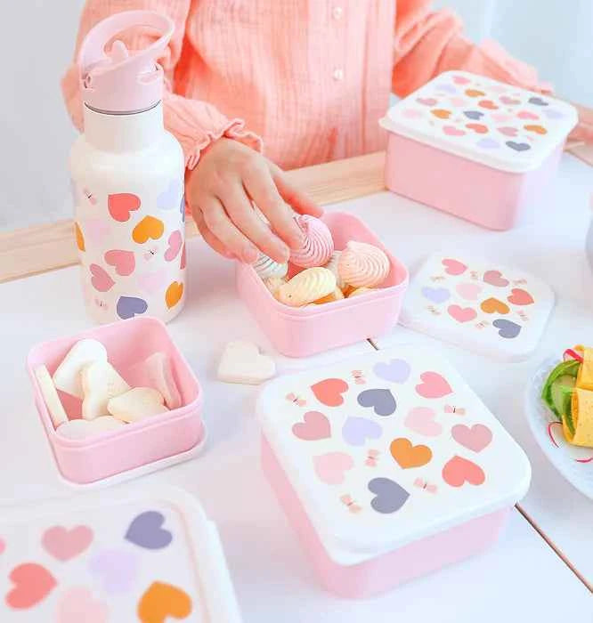 A Little Lovely Company | Lunch & Snack Box Set Hearts