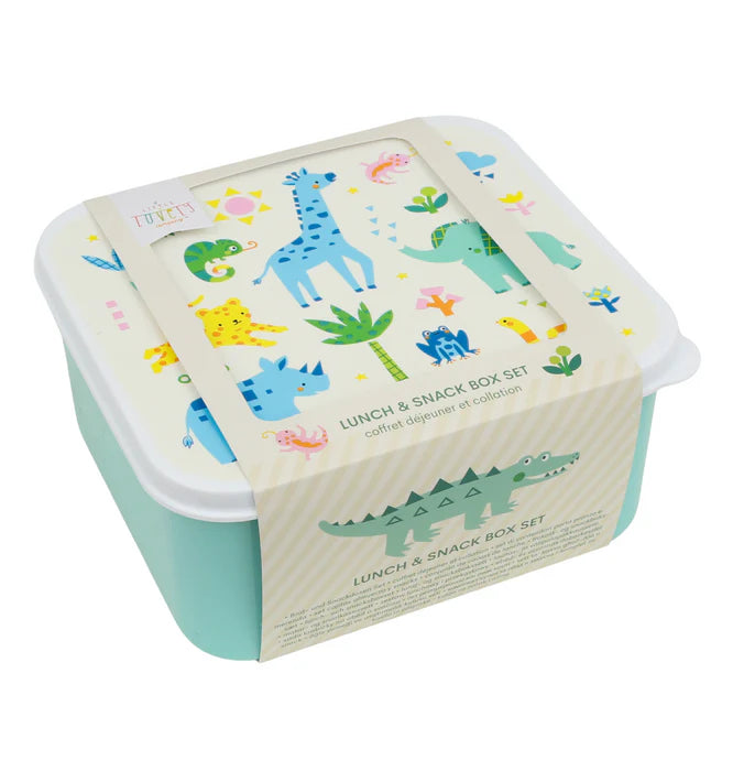 A Little Lovely Company | Lunch & Snack Box Set Jungle