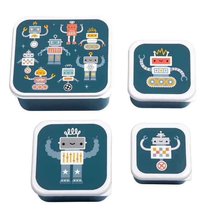A Little Lovely Company | Robots Lunch & Snack Box Set