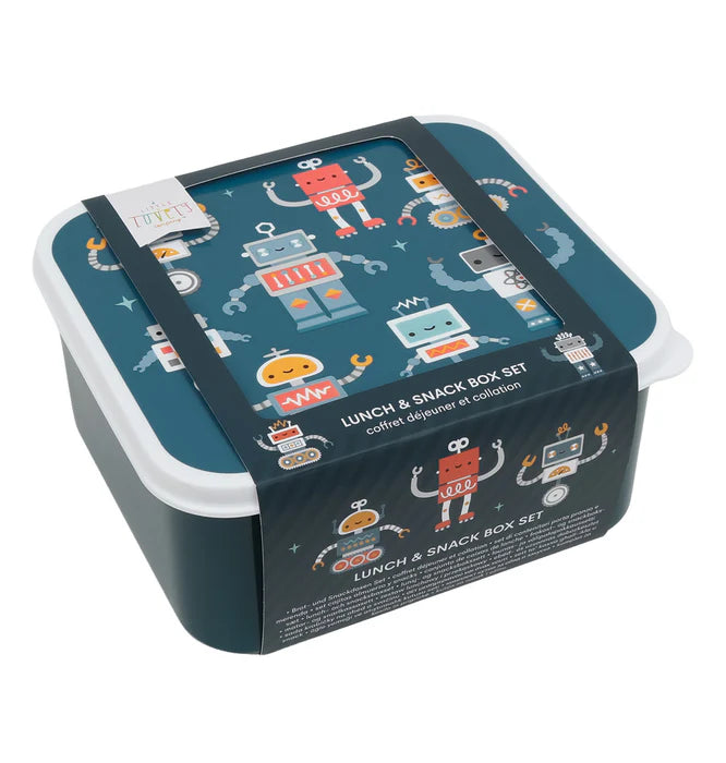 A Little Lovely Company | Lunch & Snack Box Set Robots