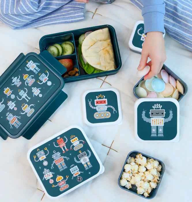 A Little Lovely Company | Robots Lunch & Snack Box Set
