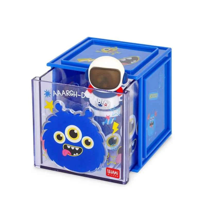 Legami | Stackable Desk Storage Box - Cutie Cube - Monster