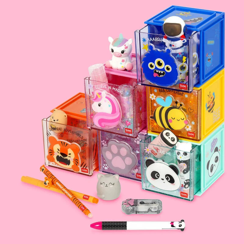 Legami | Stapelbare Opbergdoos Voor Op Het Bureau - Cutie Cube - Monster