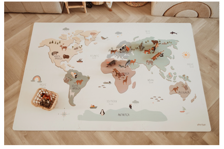 Play&Go | EEVAA Puzzelmat En Opbergbox Worldmap Colour