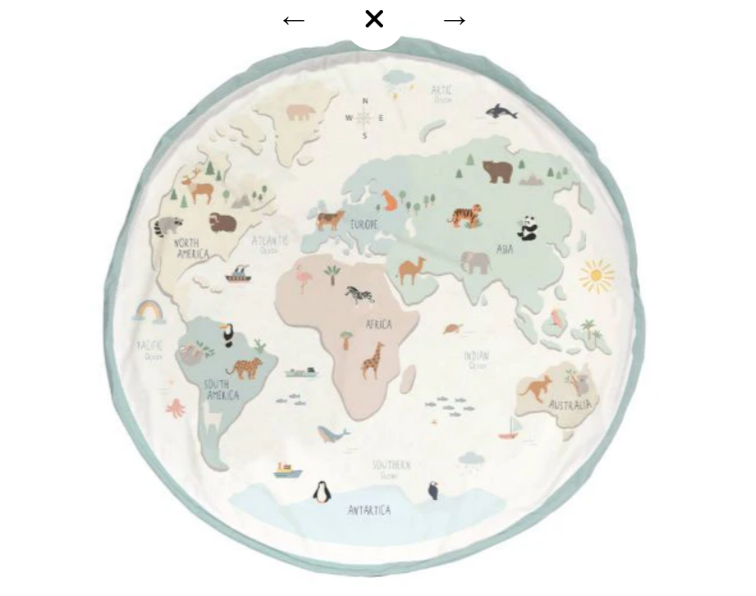 Play&Go | Original - Double Print Storage Bag and Play Mat Worldmap Colour