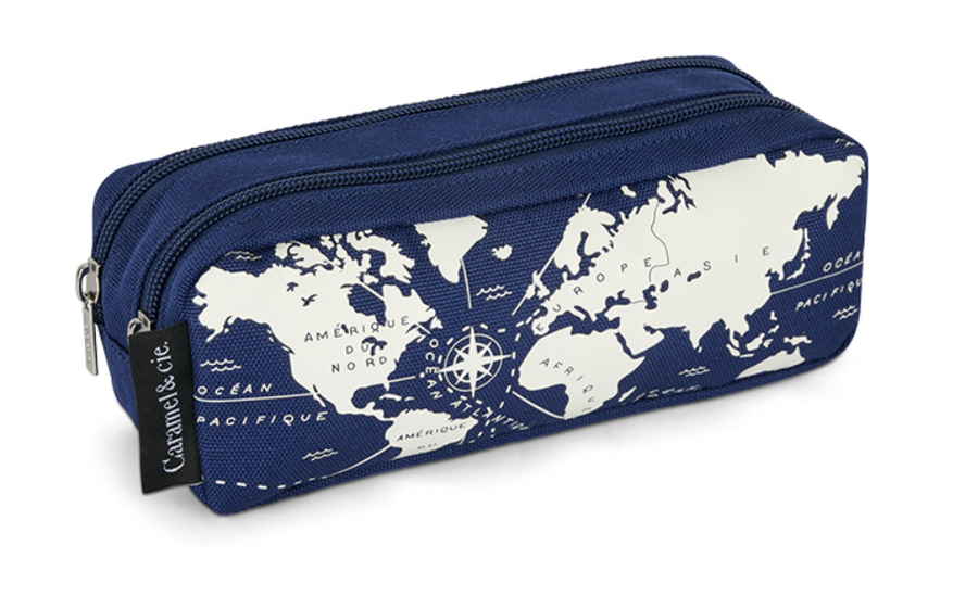 Caramel & Cie | Double Pencil Case World Map