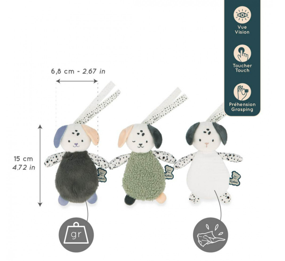 Kaloo | Set Van 3 Zintuiglijke Puppy Knuffels Voor Baby's