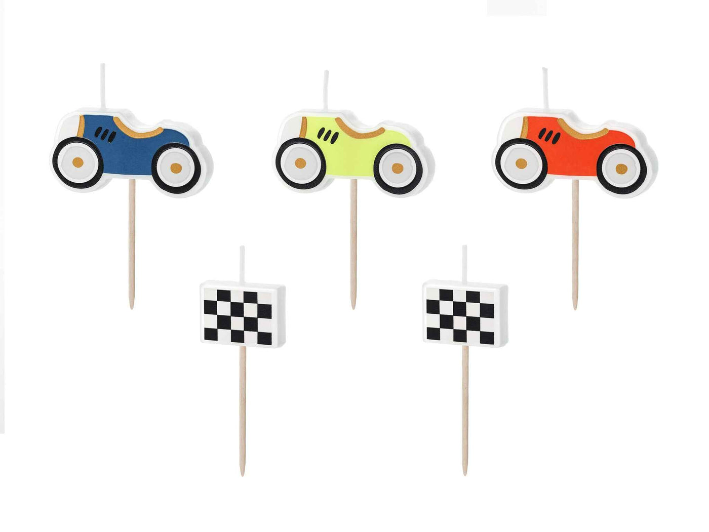 Party Deco Verjaardagskaarsen - Race auto's