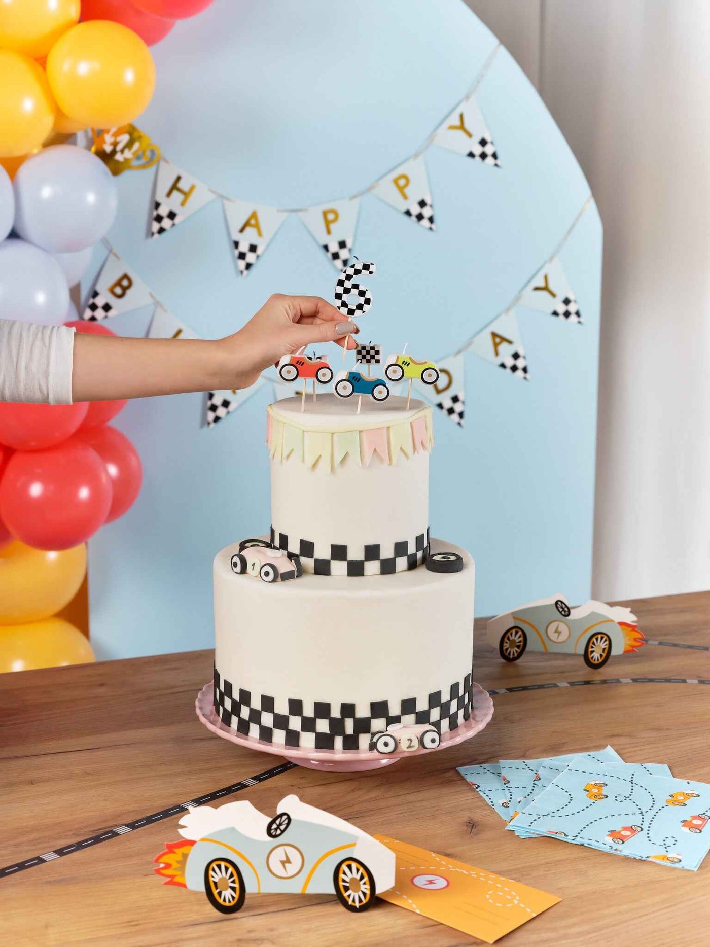 Party Deco Verjaardagskaarsen - Race auto's