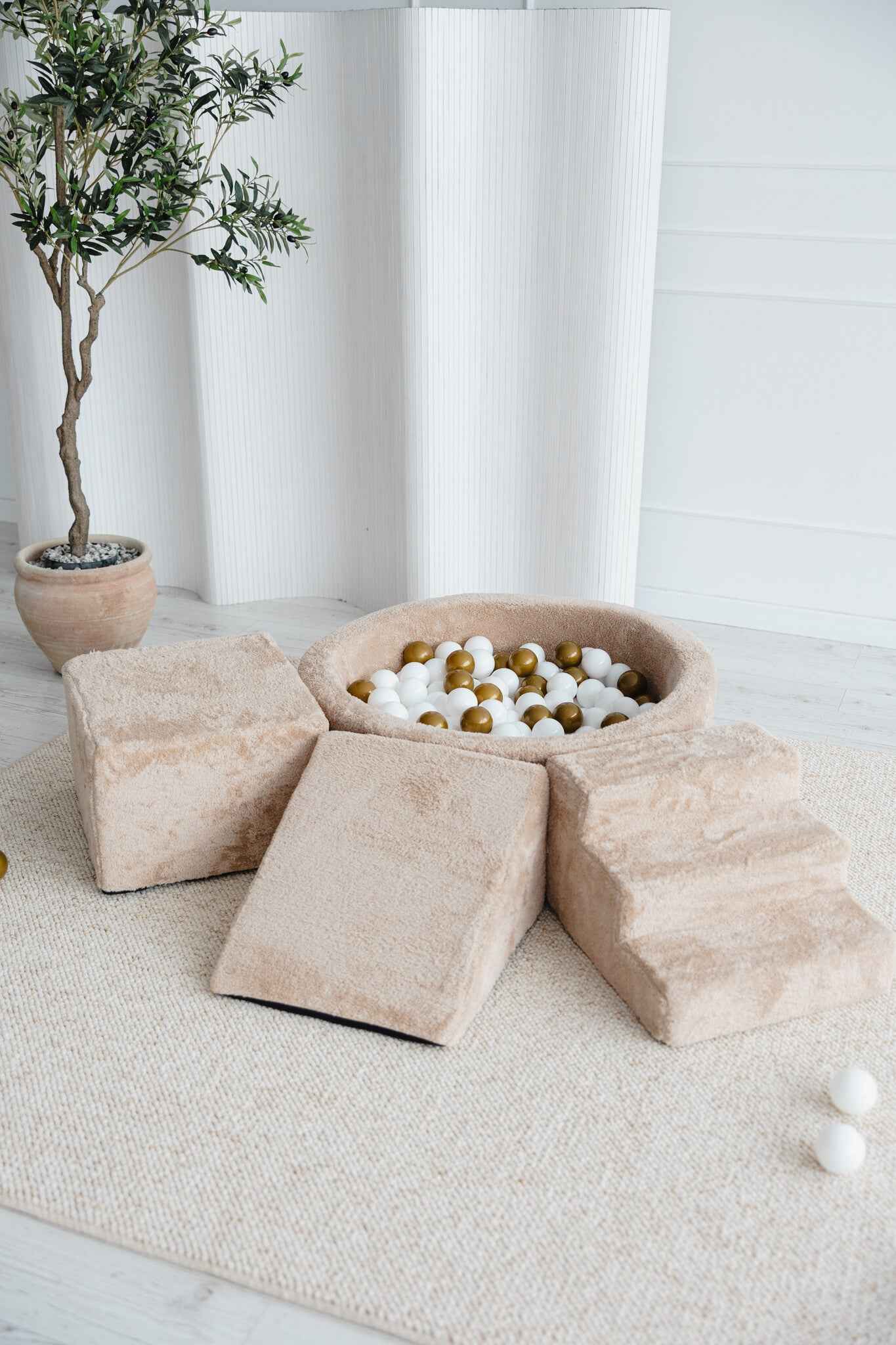 Moje | 3 Elements + Ball Pit - Teddy Beige 90x30 cm + 200 Balls