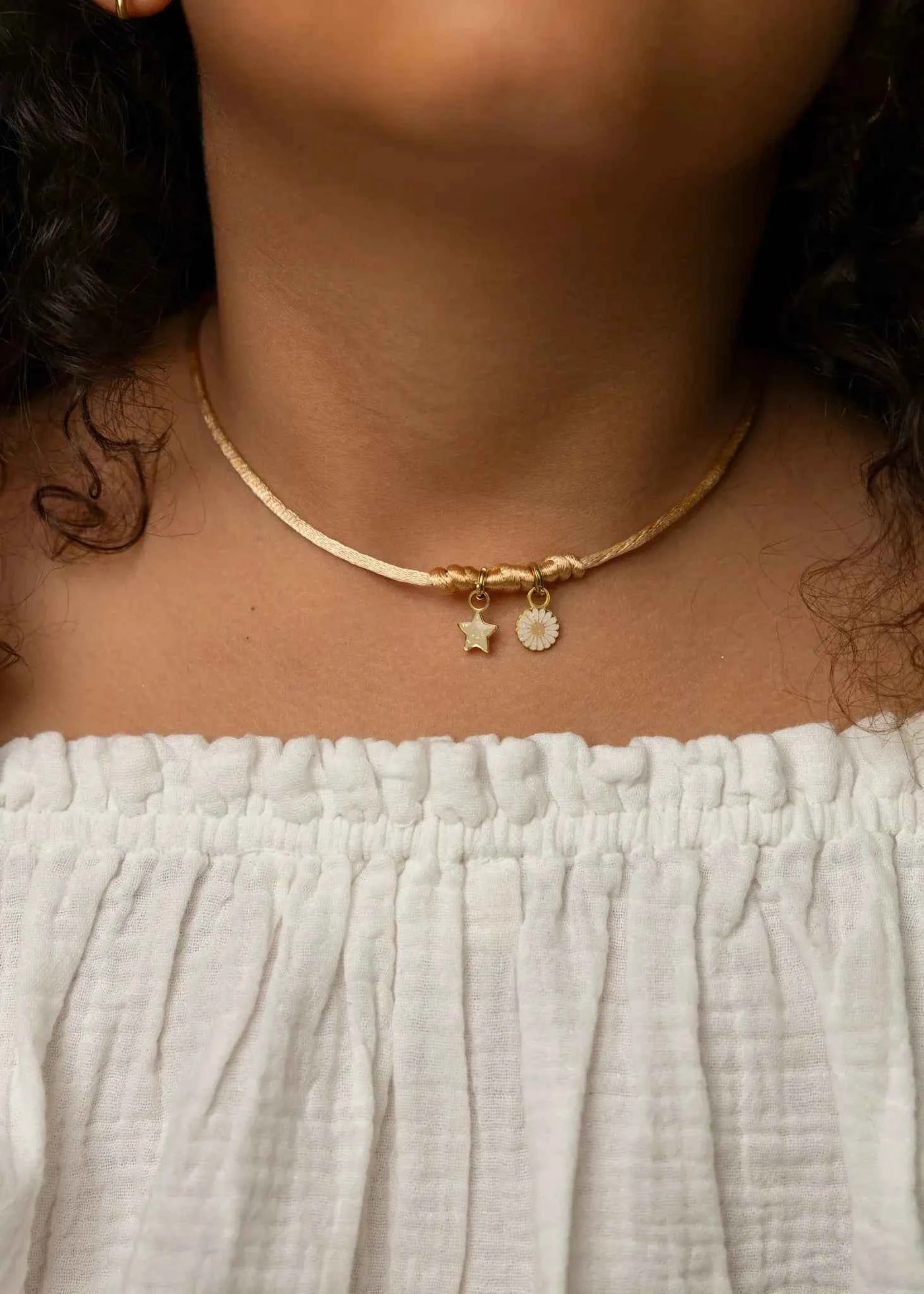 Mrs Ertha | Maak Mijn Ketting Soft Peach Ketting Voor 2 Bedeltjes