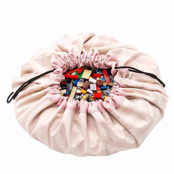 Speelmat en opbergzak Stripes Pink - Play and Go
