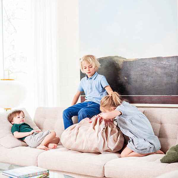 Speelmat en opbergzak Stripes Pink - Play and Go