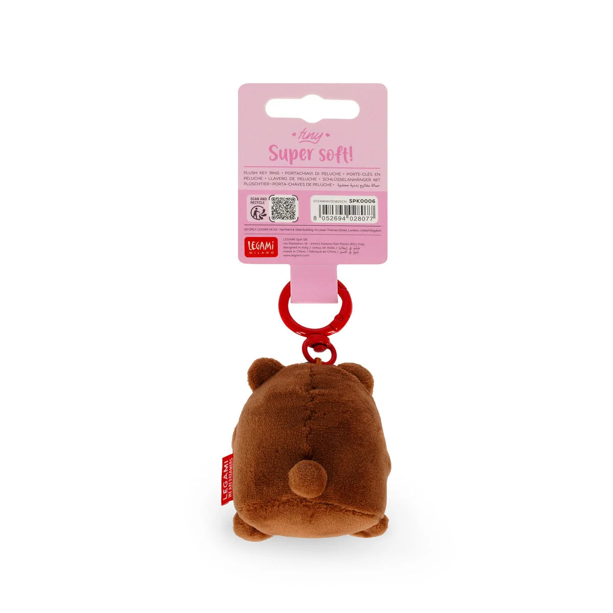 Legami | Teddy  Pluche Sleutelhanger - Tiny Super Soft!