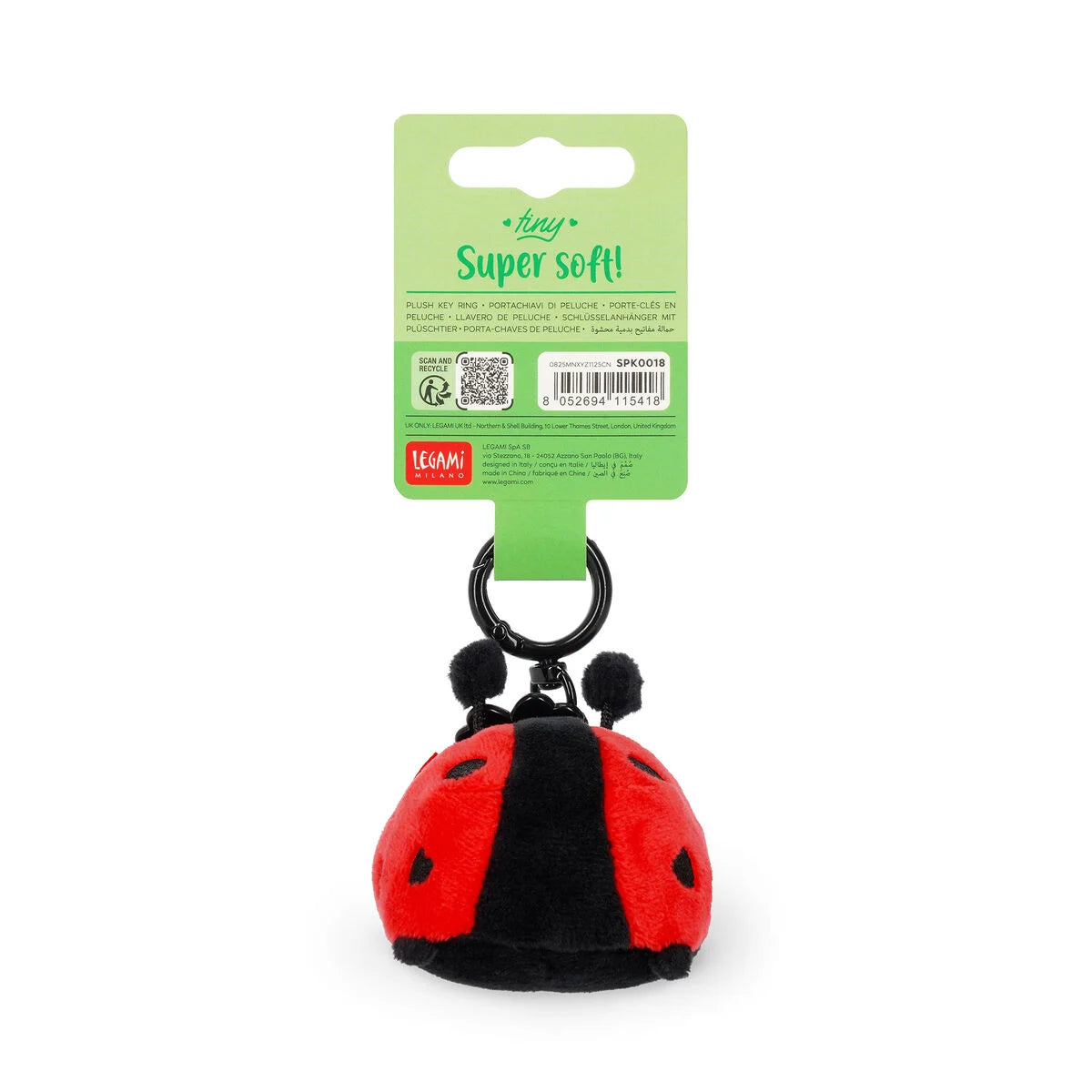Legami | Lieveheersbeestje Pluche Sleutelhanger - Tiny Super Soft!