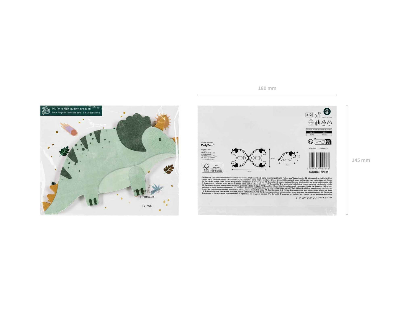 Party Deco Servetten Triceratops