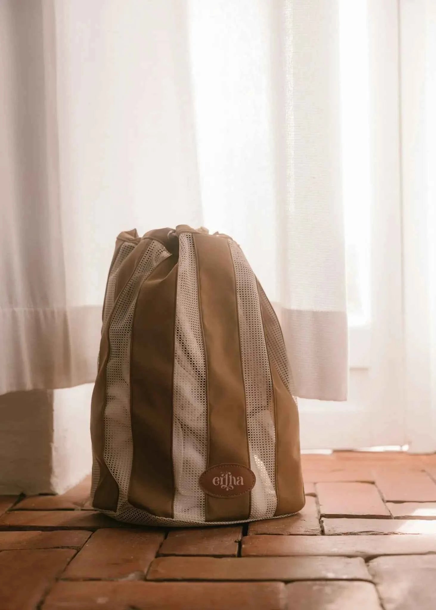 Mrs Ertha | Nieuwe Beach Net-rugzak Amber