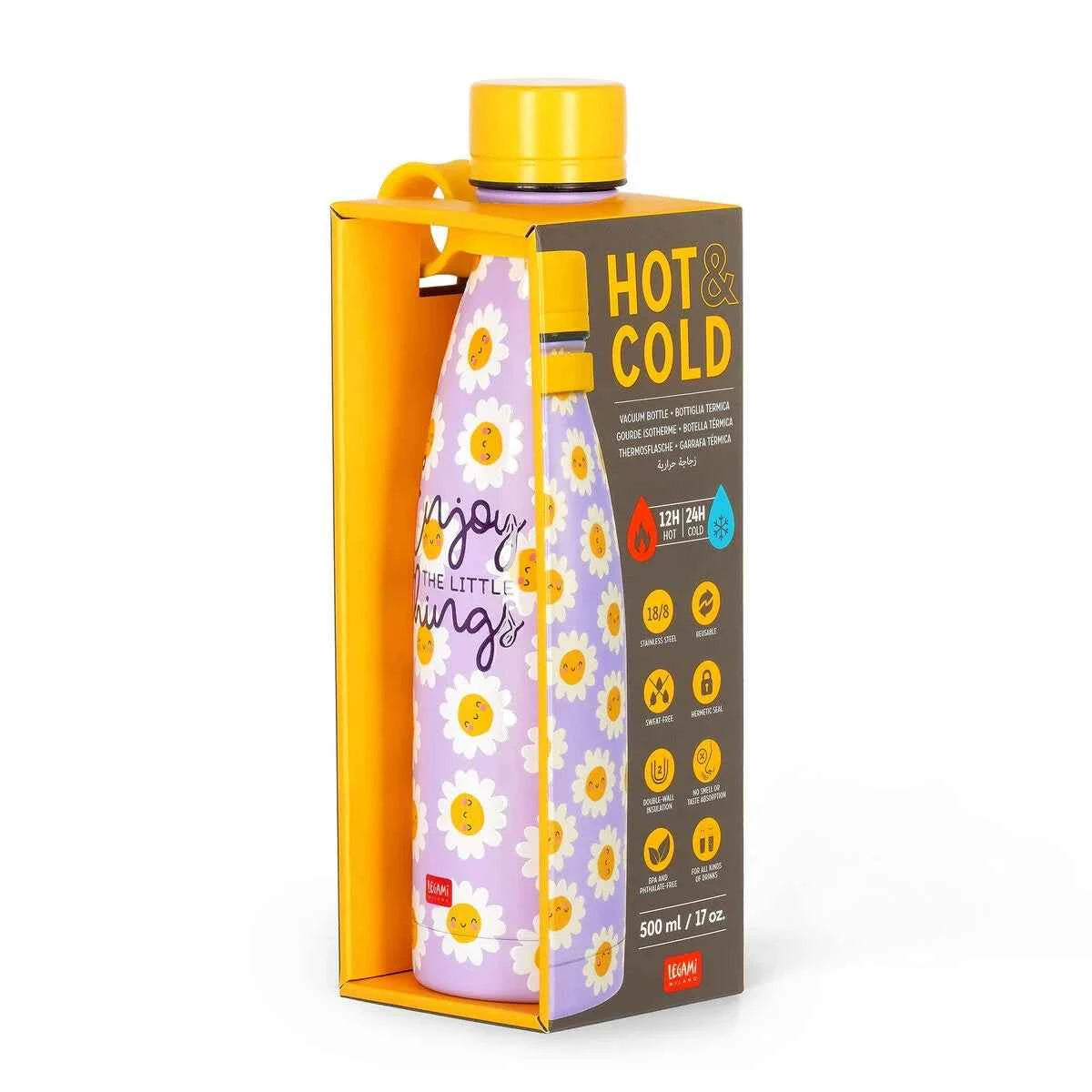 Legami | Daisy Hot & Cold Vacuum Insulated Water Bottle 500ml