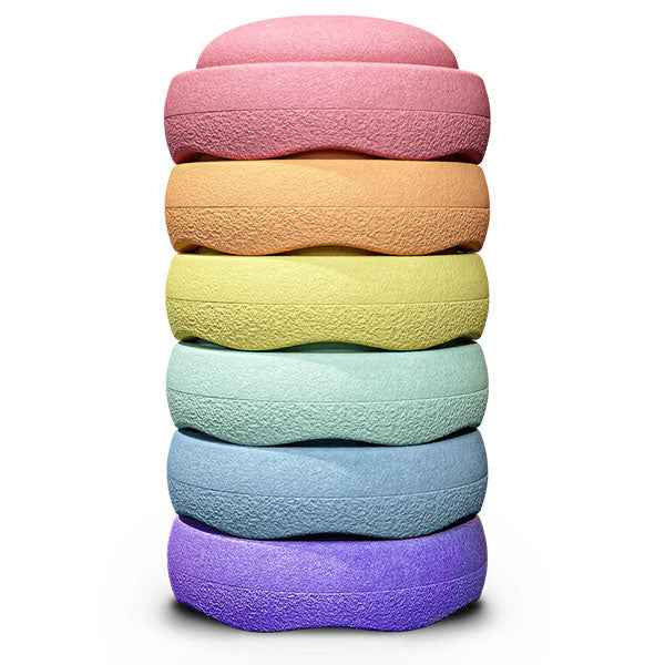 Stapelstein Rainbow Pastel Stacking Stones, 6 pieces