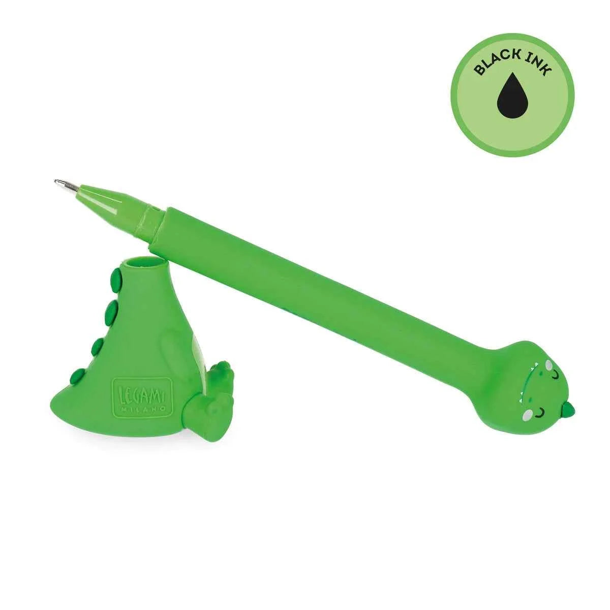 Legami | Dino Ballpoint Pen with Base Stand, Ink Ovation