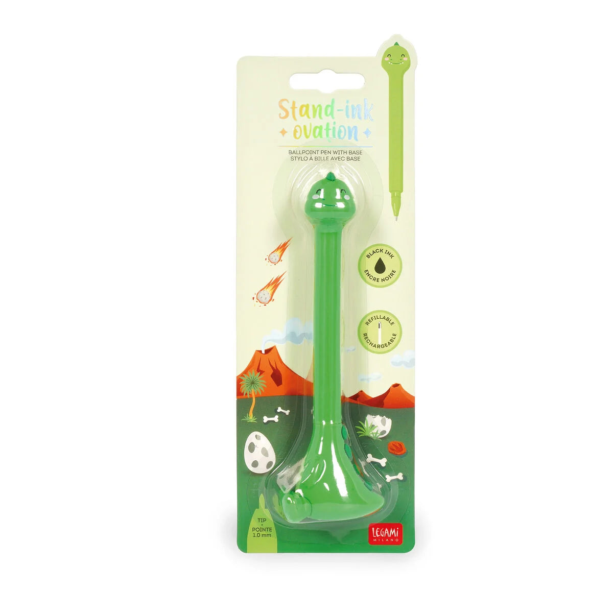 Legami | Dino Ballpoint Pen with Base Stand-Ink Ovation