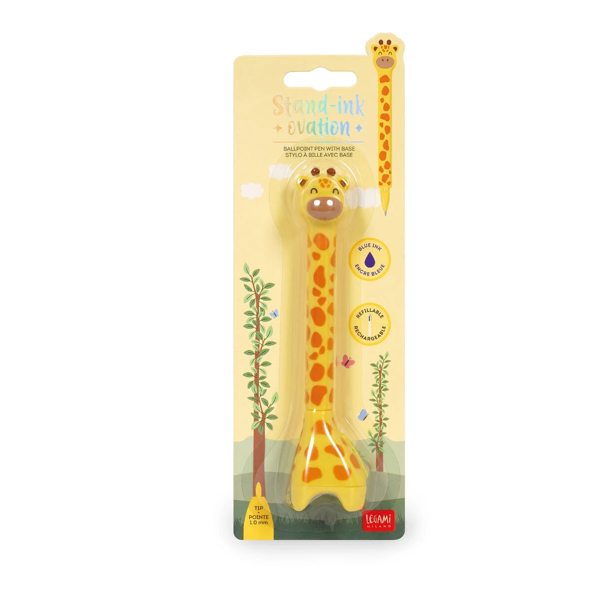Legami | Giraffe Ballpoint Pen with Base Stand-Ink Ovation