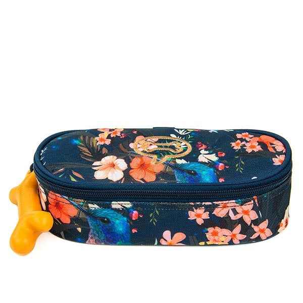 Stones and Bones Pen Case Oak Blossoms Indigo
