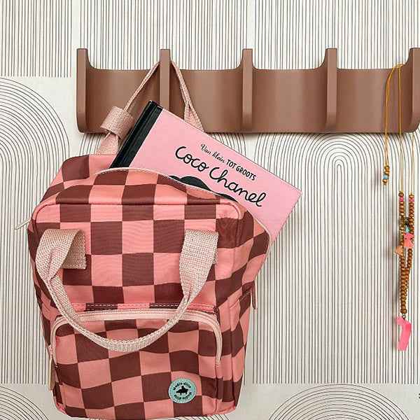Studio Ditte rugzak Small Blocks pink-brown