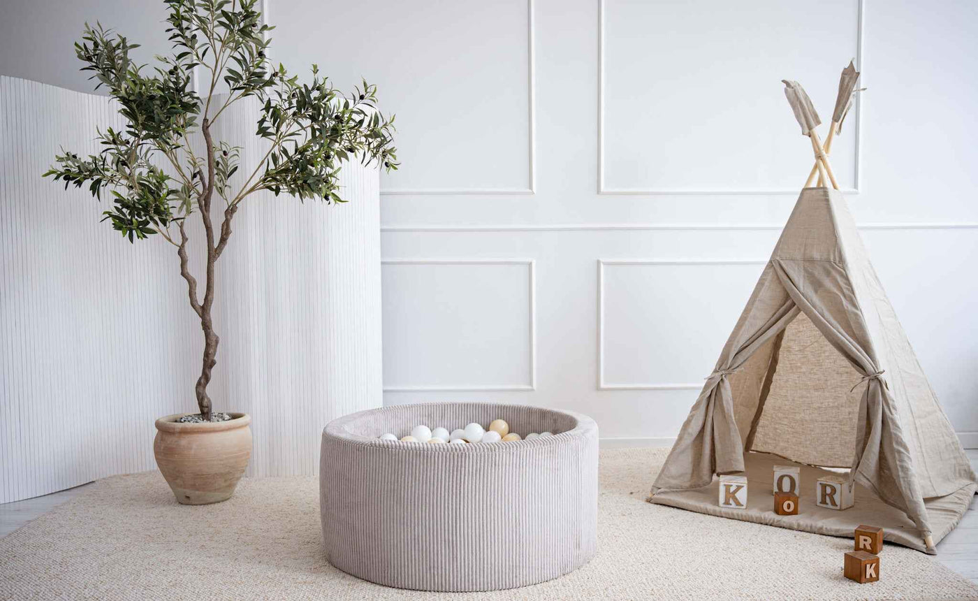 Moje | Ribbed Velvet Bubble Bath - Gray 90x40 cm + Balls