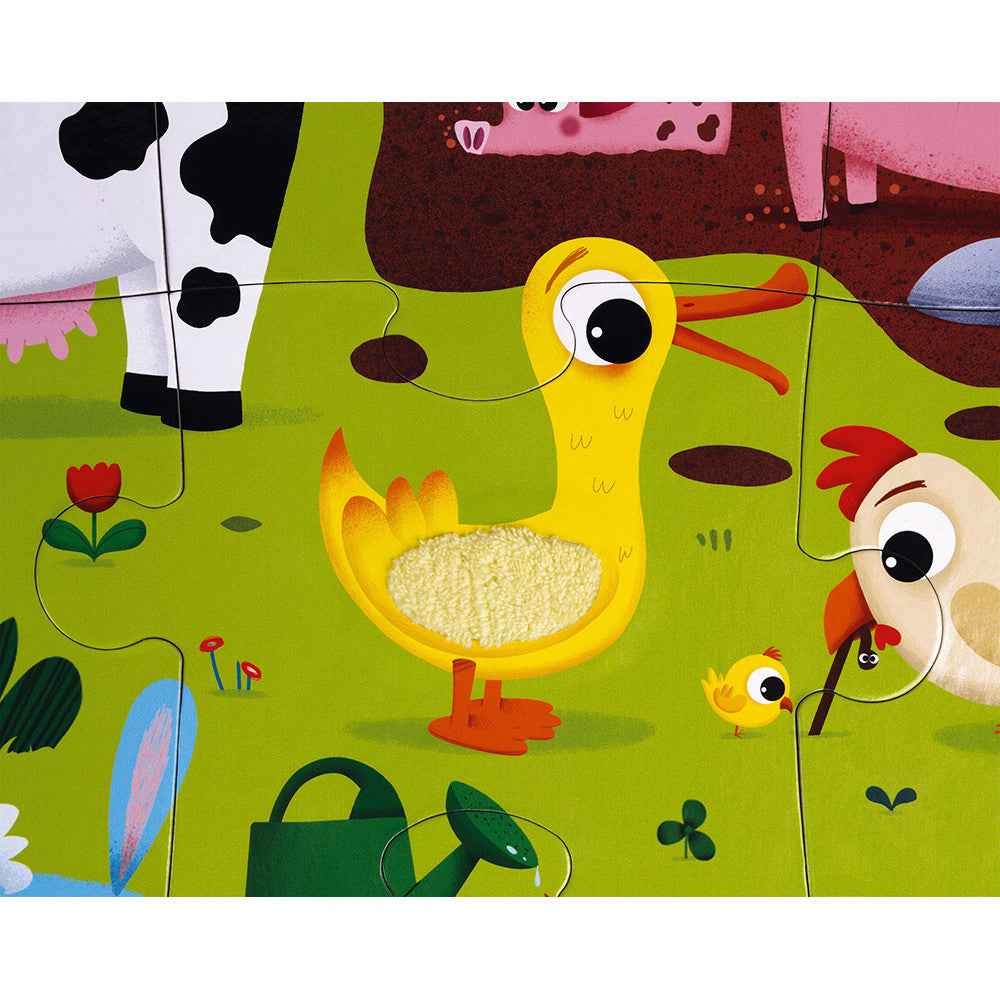Janod - Tactiele puzzel "Boerderijdieren" - 20PCS