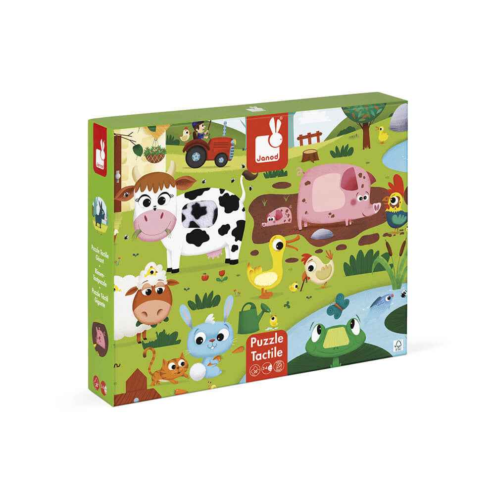Janod - Tactiele puzzel "Boerderijdieren" - 20PCS