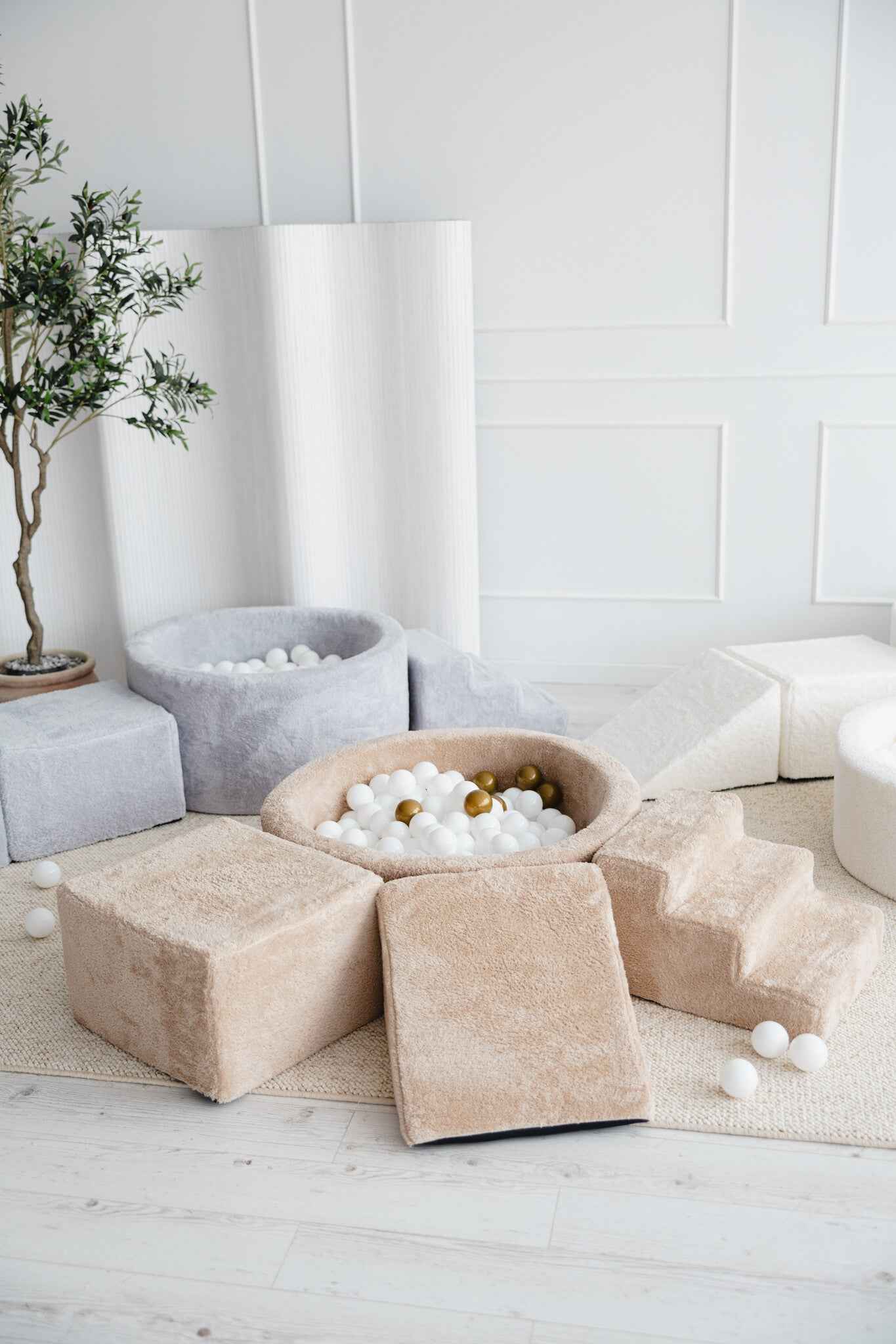 Moje | 3 Elements + Ball Pit - Teddy Beige 90x30 cm + 200 Balls