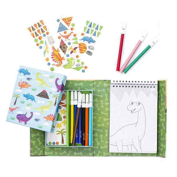 Tiger Tribe kleur- en stickerset dinosaurus