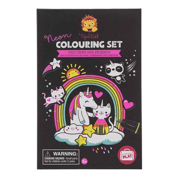 Tiger Tribe Neon Coloring Set Unicorns and Friends
