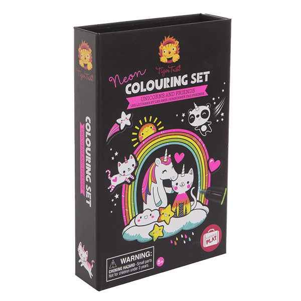 Tiger Tribe Neon Coloring Set Unicorns and Friends