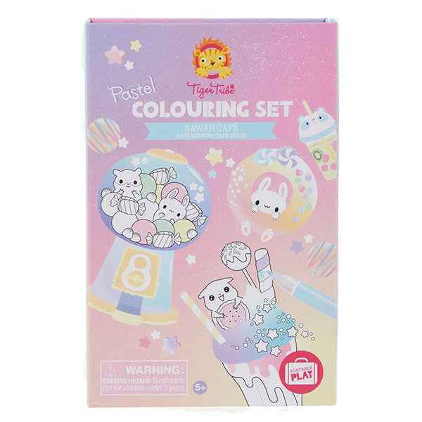 Tiger Tribe Pastel Coloring Set Kawaii Cafe