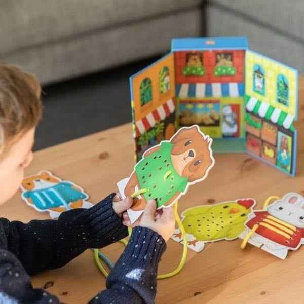 Tiger Tribe Little Market Lacing Cards