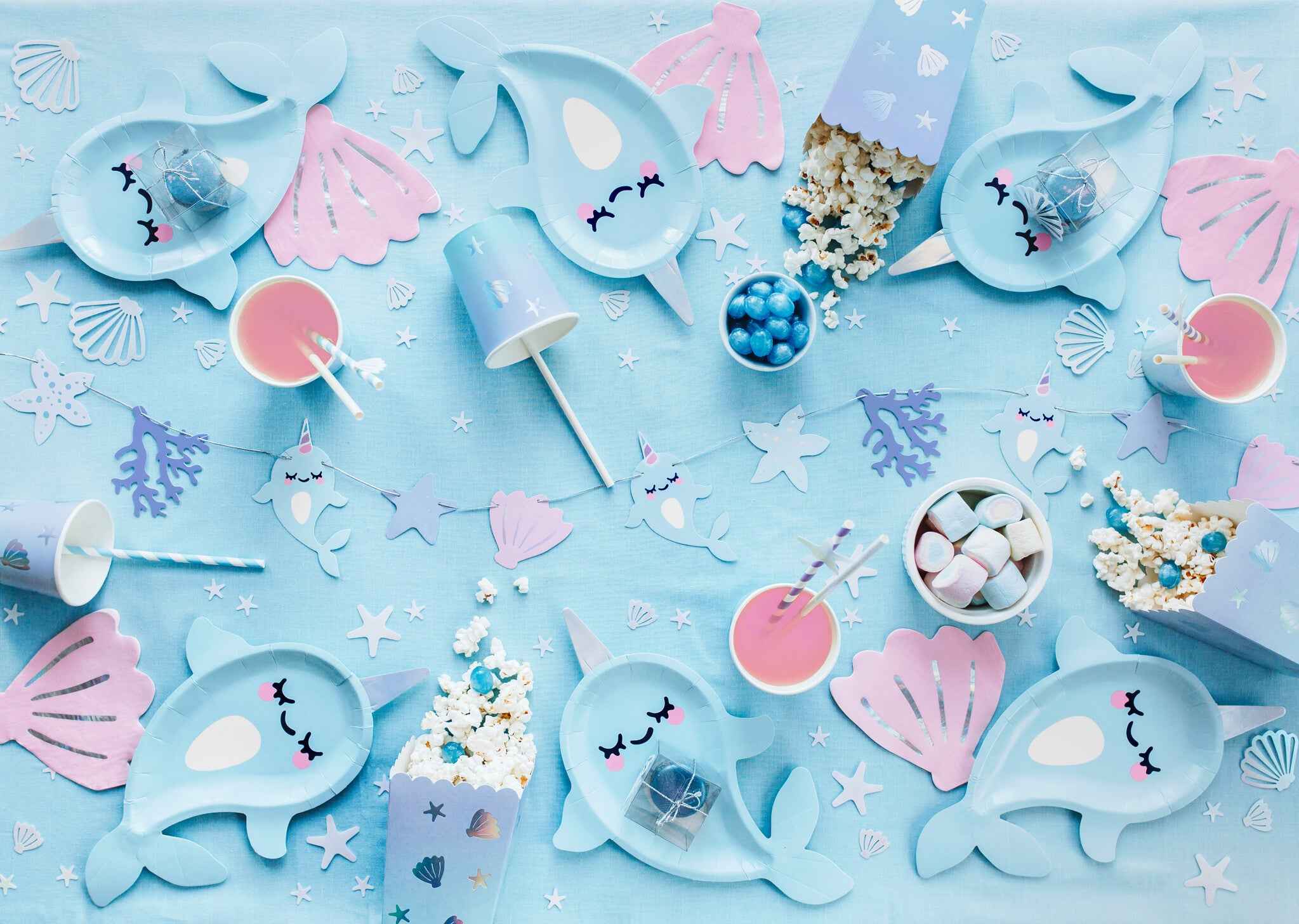 Party Deco Papier bordjes - Walvis