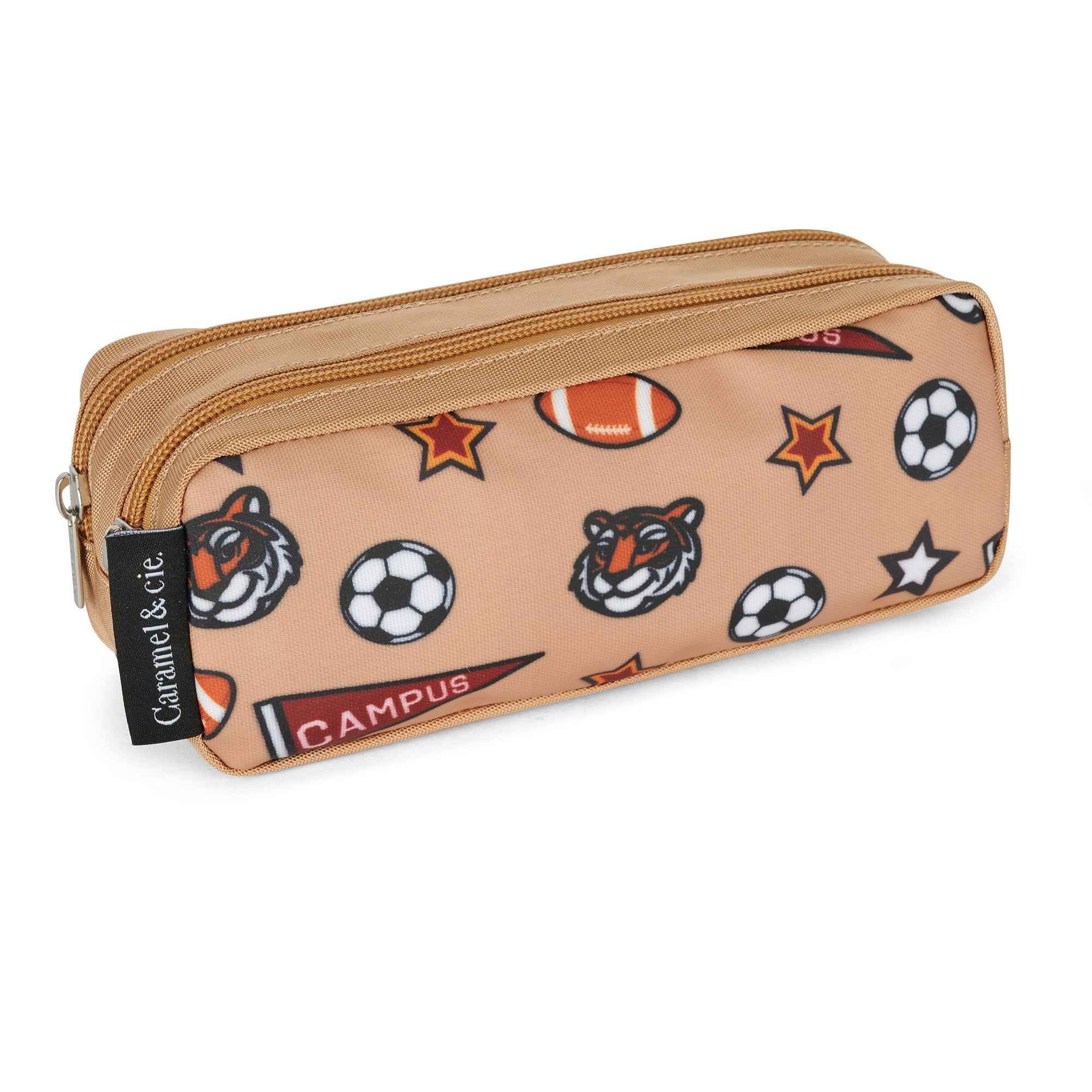 Caramel & Cie | Double Pencil Case Brown Acadamy