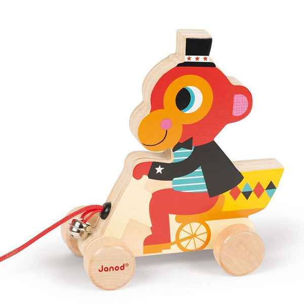 Circus monkey pull-along toy - Janod