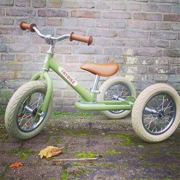Trybike | Steel 2-in-1 Vintage Green Balance Bike