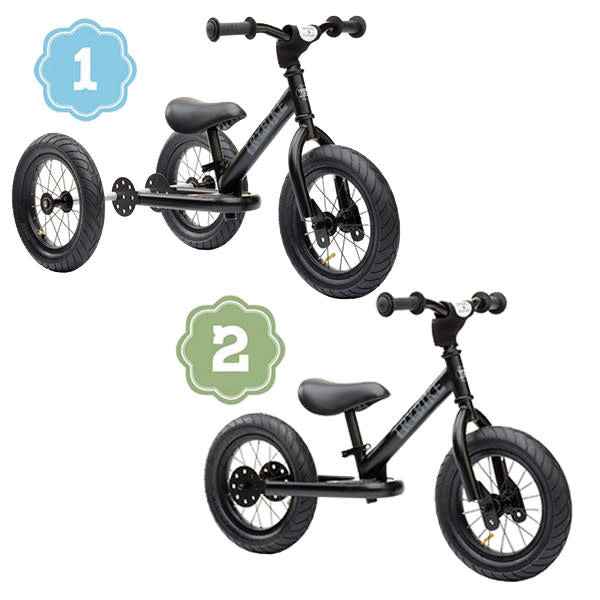 Trybike | Steel 2-in-1 loopfiets zwart