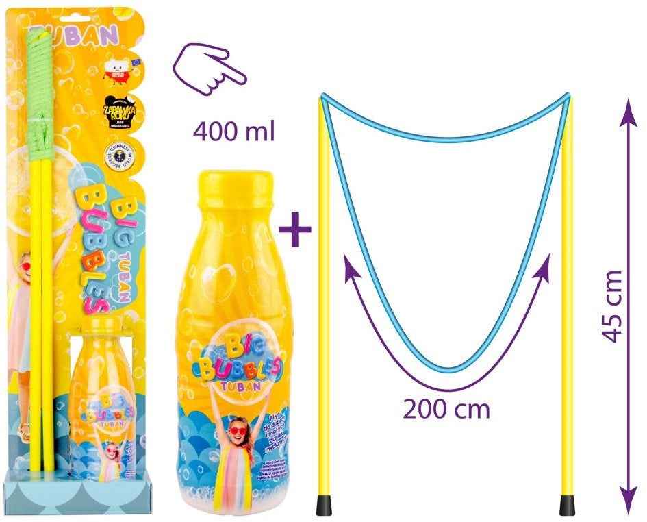 Tuban | Set Reuze Bellenblaas + Vloeistof 400 ml Paars