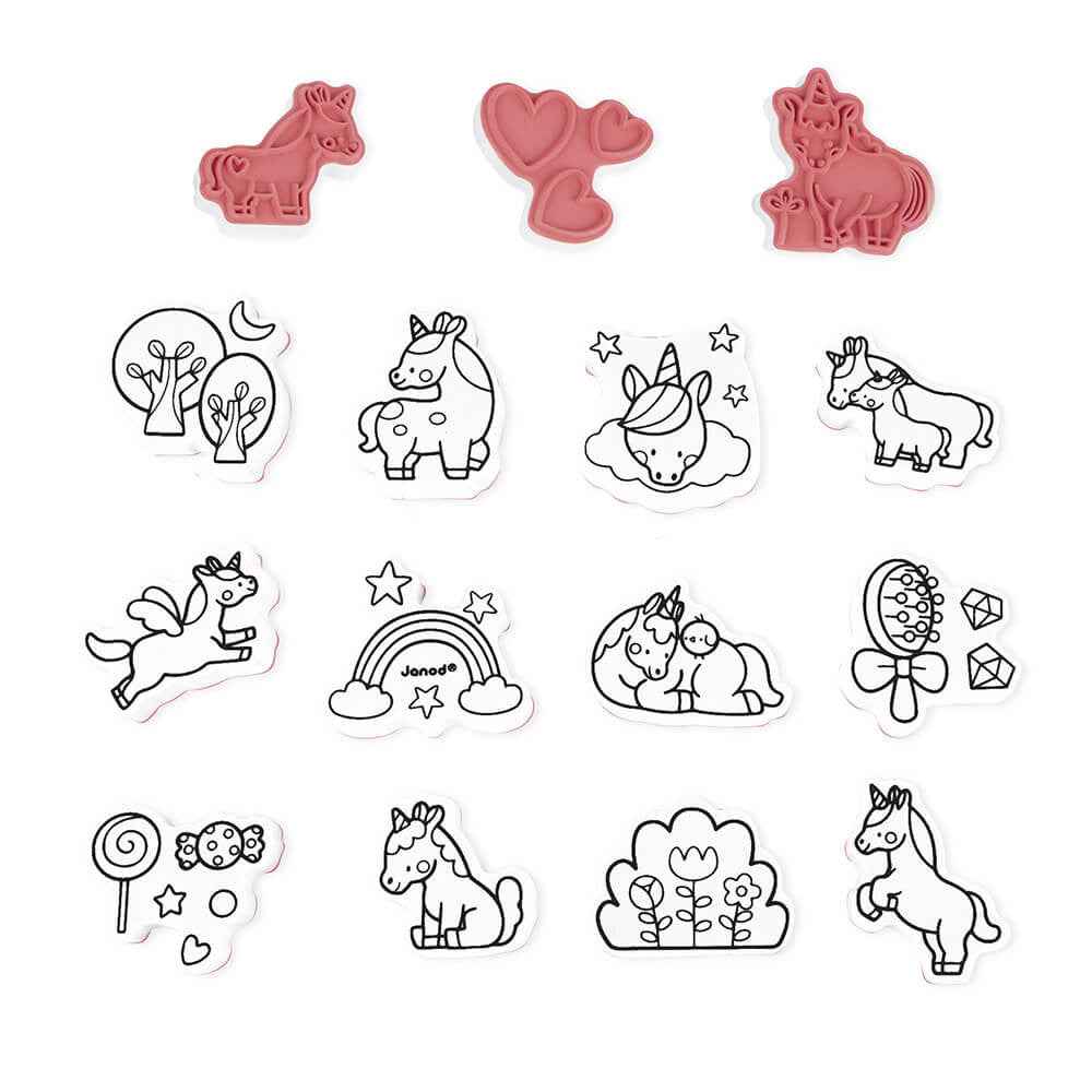 Janod - Unicorn Stempelinoo - 15 Stamps